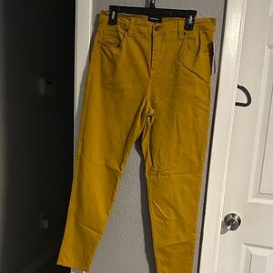 Karen Kane Slim Straight Jeans in Mustard